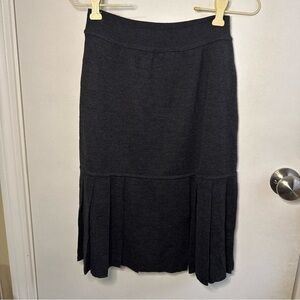 Rena lange Womens Wool Blend Panelled Skirt Fit Flare 38 Women’s Small Charcoal